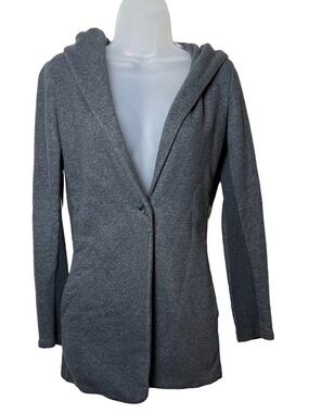 Standard James Perse Charcoal Grey Heavyweight Single Button Hoodie Jacket Sz 2